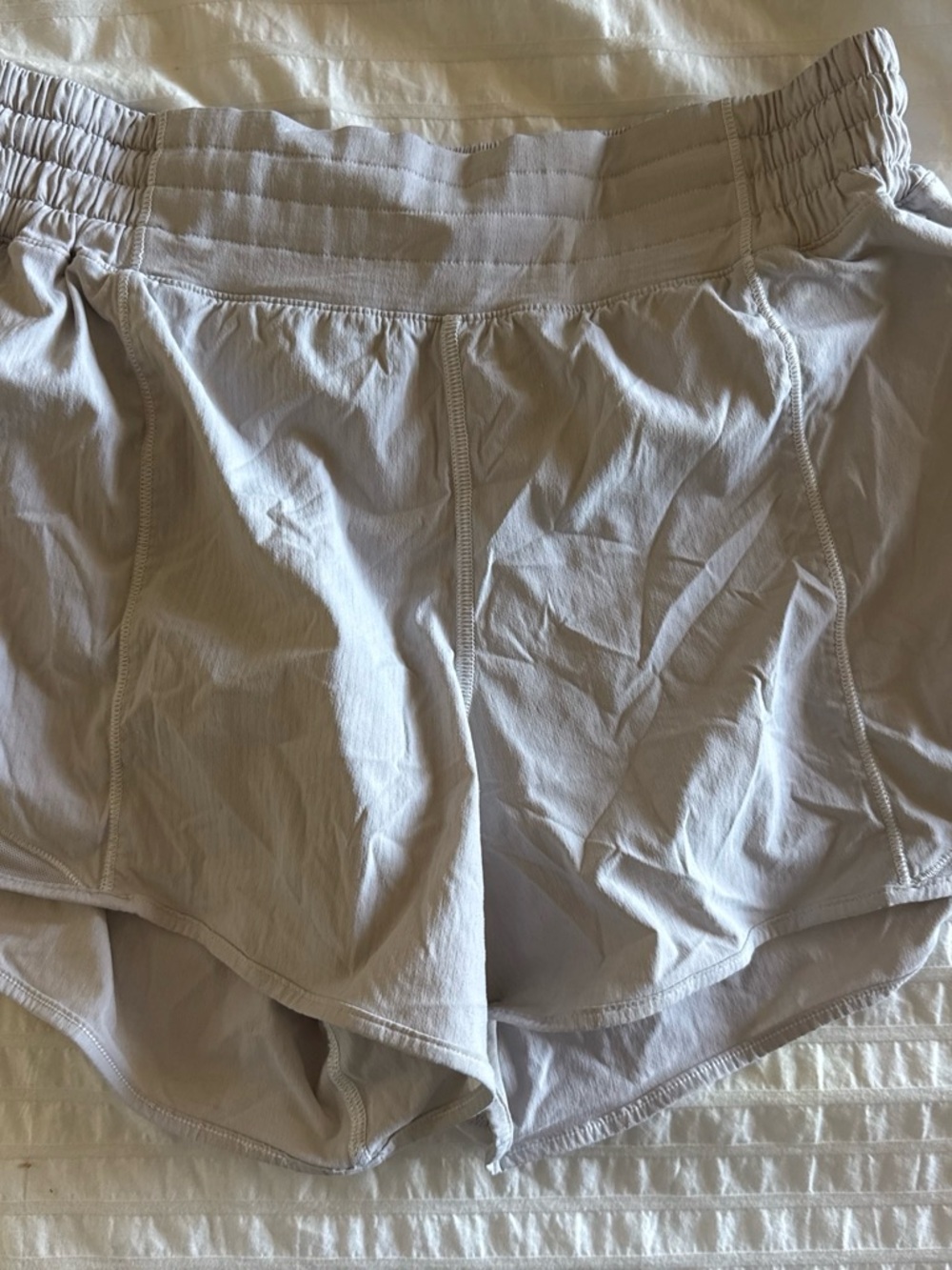 lululemon athletica Lightweight Cream-Gray Athletic Shorts